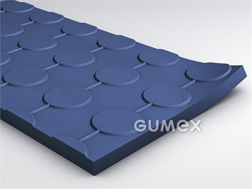 Gummiboden S 8, 8mm, Breite 1230mm, 80°ShA, SBR-NR, fläche Noppen, -25°C/+80°C, blue, 